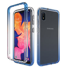 Custodia Silicone Trasparente Ultra Sottile Morbida Cover Fronte e Retro 360 Gradi Sfumato per Samsung Galaxy A10e Blu
