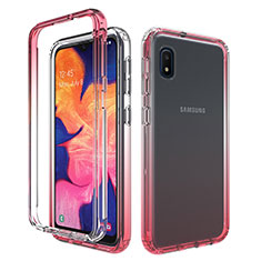 Custodia Silicone Trasparente Ultra Sottile Morbida Cover Fronte e Retro 360 Gradi Sfumato per Samsung Galaxy A10e Rosso