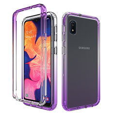 Custodia Silicone Trasparente Ultra Sottile Morbida Cover Fronte e Retro 360 Gradi Sfumato per Samsung Galaxy A10e Viola