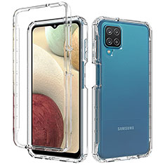 Custodia Silicone Trasparente Ultra Sottile Morbida Cover Fronte e Retro 360 Gradi Sfumato per Samsung Galaxy A12 5G Chiaro
