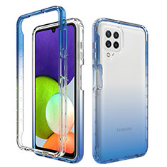 Custodia Silicone Trasparente Ultra Sottile Morbida Cover Fronte e Retro 360 Gradi Sfumato per Samsung Galaxy A22 4G Blu