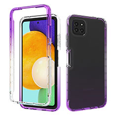 Custodia Silicone Trasparente Ultra Sottile Morbida Cover Fronte e Retro 360 Gradi Sfumato per Samsung Galaxy A22 5G Viola