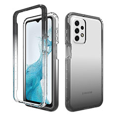 Custodia Silicone Trasparente Ultra Sottile Morbida Cover Fronte e Retro 360 Gradi Sfumato per Samsung Galaxy A23 4G Grigio Scuro