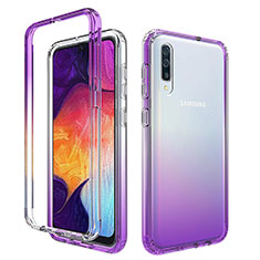 Custodia Silicone Trasparente Ultra Sottile Morbida Cover Fronte e Retro 360 Gradi Sfumato per Samsung Galaxy A30S Viola