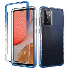 Custodia Silicone Trasparente Ultra Sottile Morbida Cover Fronte e Retro 360 Gradi Sfumato per Samsung Galaxy A72 4G Blu