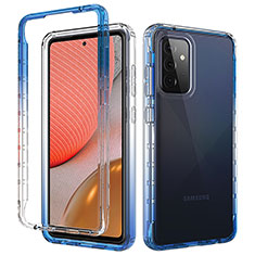 Custodia Silicone Trasparente Ultra Sottile Morbida Cover Fronte e Retro 360 Gradi Sfumato per Samsung Galaxy A72 5G Blu