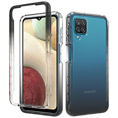 Custodia Silicone Trasparente Ultra Sottile Morbida Cover Fronte e Retro 360 Gradi Sfumato per Samsung Galaxy M12 Grigio Scuro