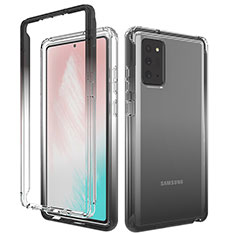 Custodia Silicone Trasparente Ultra Sottile Morbida Cover Fronte e Retro 360 Gradi Sfumato per Samsung Galaxy Note 20 5G Grigio Scuro