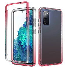 Custodia Silicone Trasparente Ultra Sottile Morbida Cover Fronte e Retro 360 Gradi Sfumato per Samsung Galaxy S20 FE (2022) 5G Rosso
