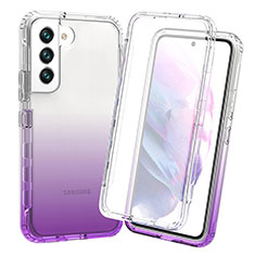 Custodia Silicone Trasparente Ultra Sottile Morbida Cover Fronte e Retro 360 Gradi Sfumato per Samsung Galaxy S21 FE 5G Viola