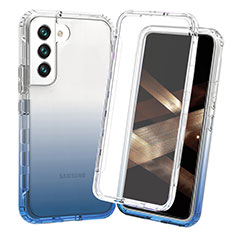 Custodia Silicone Trasparente Ultra Sottile Morbida Cover Fronte e Retro 360 Gradi Sfumato per Samsung Galaxy S25 5G Blu