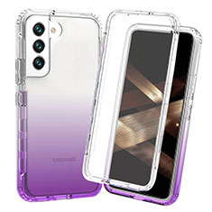 Custodia Silicone Trasparente Ultra Sottile Morbida Cover Fronte e Retro 360 Gradi Sfumato per Samsung Galaxy S25 5G Viola