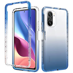 Custodia Silicone Trasparente Ultra Sottile Morbida Cover Fronte e Retro 360 Gradi Sfumato per Xiaomi Redmi K40 Pro 5G Blu