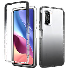 Custodia Silicone Trasparente Ultra Sottile Morbida Cover Fronte e Retro 360 Gradi Sfumato per Xiaomi Redmi K40 Pro 5G Grigio Scuro