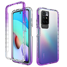 Custodia Silicone Trasparente Ultra Sottile Morbida Cover Fronte e Retro 360 Gradi Sfumato per Xiaomi Redmi Note 11 4G (2021) Viola