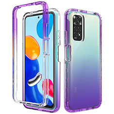 Custodia Silicone Trasparente Ultra Sottile Morbida Cover Fronte e Retro 360 Gradi Sfumato per Xiaomi Redmi Note 12 Pro 4G Viola