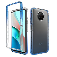 Custodia Silicone Trasparente Ultra Sottile Morbida Cover Fronte e Retro 360 Gradi Sfumato per Xiaomi Redmi Note 9 5G Blu