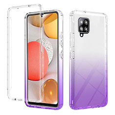 Custodia Silicone Trasparente Ultra Sottile Morbida Cover Fronte e Retro 360 Gradi Sfumato YB2 per Samsung Galaxy A42 5G Viola