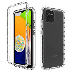 Custodia Silicone Trasparente Ultra Sottile Morbida Cover Fronte e Retro 360 Gradi Sfumato ZJ1 per Samsung Galaxy A03 Chiaro