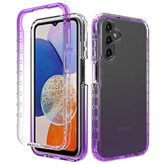 Custodia Silicone Trasparente Ultra Sottile Morbida Cover Fronte e Retro 360 Gradi Sfumato ZJ1 per Samsung Galaxy A05s Viola