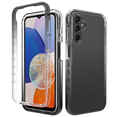 Custodia Silicone Trasparente Ultra Sottile Morbida Cover Fronte e Retro 360 Gradi Sfumato ZJ1 per Samsung Galaxy A14 4G Nero