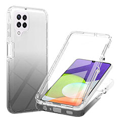 Custodia Silicone Trasparente Ultra Sottile Morbida Cover Fronte e Retro 360 Gradi Sfumato ZJ1 per Samsung Galaxy A22 4G Nero