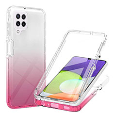 Custodia Silicone Trasparente Ultra Sottile Morbida Cover Fronte e Retro 360 Gradi Sfumato ZJ1 per Samsung Galaxy A22 4G Rosa