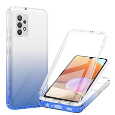 Custodia Silicone Trasparente Ultra Sottile Morbida Cover Fronte e Retro 360 Gradi Sfumato ZJ1 per Samsung Galaxy A32 4G Blu