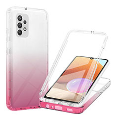 Custodia Silicone Trasparente Ultra Sottile Morbida Cover Fronte e Retro 360 Gradi Sfumato ZJ1 per Samsung Galaxy A32 4G Rosa