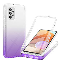 Custodia Silicone Trasparente Ultra Sottile Morbida Cover Fronte e Retro 360 Gradi Sfumato ZJ1 per Samsung Galaxy A32 4G Viola