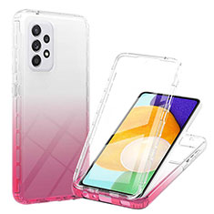 Custodia Silicone Trasparente Ultra Sottile Morbida Cover Fronte e Retro 360 Gradi Sfumato ZJ1 per Samsung Galaxy A52 4G Rosa