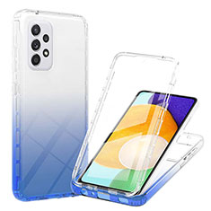 Custodia Silicone Trasparente Ultra Sottile Morbida Cover Fronte e Retro 360 Gradi Sfumato ZJ1 per Samsung Galaxy A52s 5G Blu