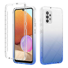 Custodia Silicone Trasparente Ultra Sottile Morbida Cover Fronte e Retro 360 Gradi Sfumato ZJ2 per Samsung Galaxy A32 4G Blu