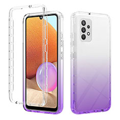 Custodia Silicone Trasparente Ultra Sottile Morbida Cover Fronte e Retro 360 Gradi Sfumato ZJ2 per Samsung Galaxy A32 4G Viola