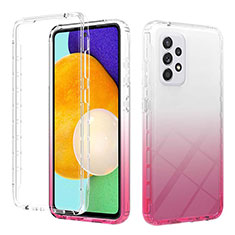 Custodia Silicone Trasparente Ultra Sottile Morbida Cover Fronte e Retro 360 Gradi Sfumato ZJ2 per Samsung Galaxy A52 5G Rosa