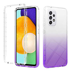 Custodia Silicone Trasparente Ultra Sottile Morbida Cover Fronte e Retro 360 Gradi Sfumato ZJ2 per Samsung Galaxy A52 5G Viola