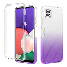 Custodia Silicone Trasparente Ultra Sottile Morbida Cover Fronte e Retro 360 Gradi Sfumato ZJ2 per Samsung Galaxy F42 5G Viola