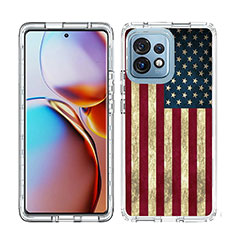 Custodia Silicone Trasparente Ultra Sottile Morbida Cover Fronte e Retro 360 JX1 per Motorola Moto Edge Plus (2023) 5G Multicolore