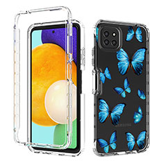 Custodia Silicone Trasparente Ultra Sottile Morbida Cover Fronte e Retro 360 JX1 per Samsung Galaxy A22 5G Blu