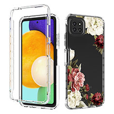 Custodia Silicone Trasparente Ultra Sottile Morbida Cover Fronte e Retro 360 JX1 per Samsung Galaxy A22 5G Marrone