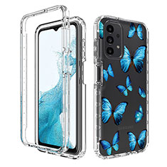 Custodia Silicone Trasparente Ultra Sottile Morbida Cover Fronte e Retro 360 JX1 per Samsung Galaxy A23 4G Blu