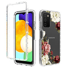 Custodia Silicone Trasparente Ultra Sottile Morbida Cover Fronte e Retro 360 JX4 per Samsung Galaxy A03s Marrone