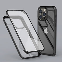 Custodia Silicone Trasparente Ultra Sottile Morbida Cover Fronte e Retro 360 LK1 per Apple iPhone 13 Pro Nero