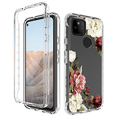 Custodia Silicone Trasparente Ultra Sottile Morbida Cover Fronte e Retro 360 per Google Pixel 5a 5G Marrone