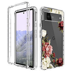 Custodia Silicone Trasparente Ultra Sottile Morbida Cover Fronte e Retro 360 per Google Pixel 6 Pro 5G Marrone