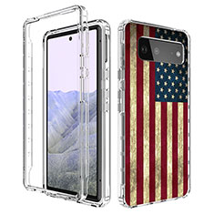 Custodia Silicone Trasparente Ultra Sottile Morbida Cover Fronte e Retro 360 per Google Pixel 6 Pro 5G Multicolore