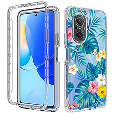 Custodia Silicone Trasparente Ultra Sottile Morbida Cover Fronte e Retro 360 per Huawei Honor 50 SE 5G Ciano