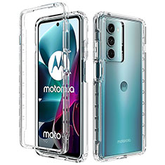 Custodia Silicone Trasparente Ultra Sottile Morbida Cover Fronte e Retro 360 per Motorola Moto G200 5G Chiaro