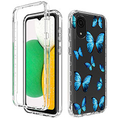 Custodia Silicone Trasparente Ultra Sottile Morbida Cover Fronte e Retro 360 per Samsung Galaxy A03 Core Blu