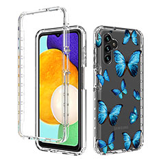 Custodia Silicone Trasparente Ultra Sottile Morbida Cover Fronte e Retro 360 per Samsung Galaxy A04s Blu